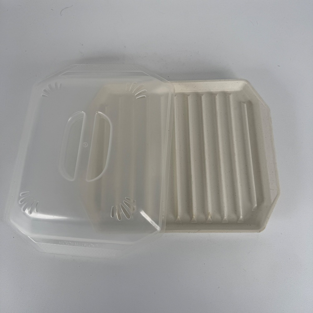 Nordic‎ Ware Microwave Bacon Rack with Lid White 2pc